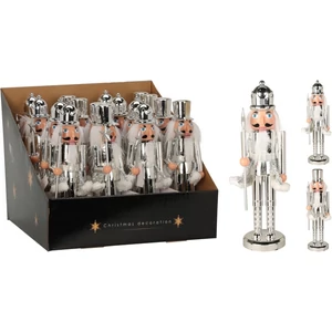 Diótörő karácsony dekor '24 álló, 28cm ,fehér - ezüst kpm