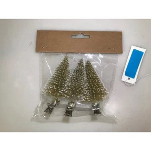 Karácsonyi dekor fenyőfa 7cm, 3db/csomag, csiptetős kpm