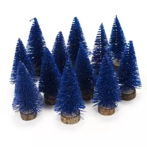 Karácsonyi dekor fenyőfa királykék 10cm, 3db/csomag Karácsonyi dekoráció