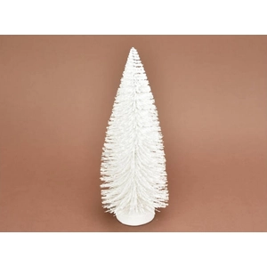 Karácsonyi dekor figura Dekor fenyő fehér 21cm Karácsonyi asztal-koszorú dekoráció