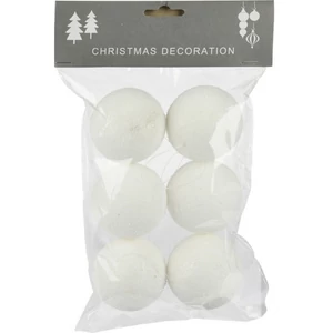 Karácsonyi dekor fenyődísz 21' 6cm, fehér 6db/csomag fenyőgömb