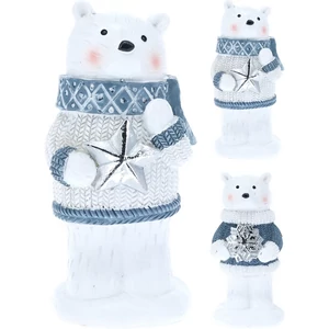 Karácsonyi dekor jegesmedve 23 pulóverben, 12cm, 2 féle kerámia kpm