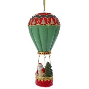Karácsonyi dekor mikulás 23 hőlégballonban, 15x15x35cm kézzel festett elegáns darab