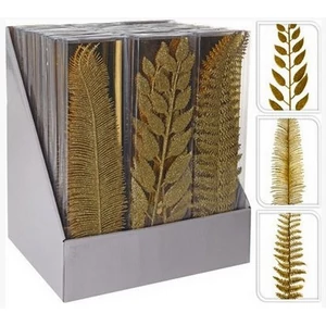 Karácsonyi dekor pick szett 32cm arany színű glitteres (3db/csom) glitteres pick fenyődísz páfrány