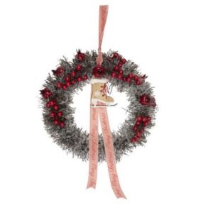 Karácsonyi dekor ajtódísz 21' Téli örömök, bogyós, szánkóval 