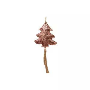 Karácsonyi dekoráció fenyő 21' glitteres akasztós textil 32 cm pink