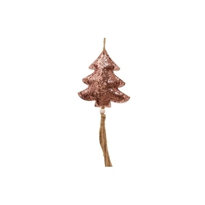 Karácsonyi dekoráció fenyő 21' glitteres akasztós textil 32 cm pink