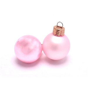 Karácsonyi gömb 2,5cm Gömb betűzős üveg 2,5cm rózsa rózsaszín rózsaszín matt/fényes S/144/doboz