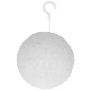 Karácsonyi gömb havas akasztós hungarocell 3.5cm fehér S/24