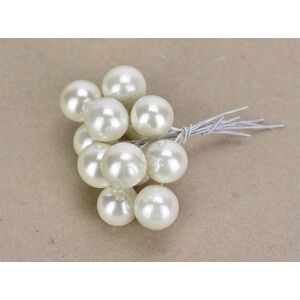 Karácsonyi gyöngy pick 1, 8cm Gyöngy betűzős gyöngyház fehér 12db/csomag [5998997714794]