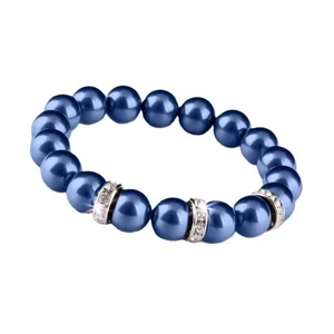 Karkötő  SWAROVSKI® gyöngyből sötétkék fehér rondella kristállyal 10mm ART CRYSTELLA® M