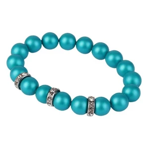 Karkötő  SWAROVSKI® gyöngyből türkiz fehér rondella kristállyal 10mm ART CRYSTELLA® M