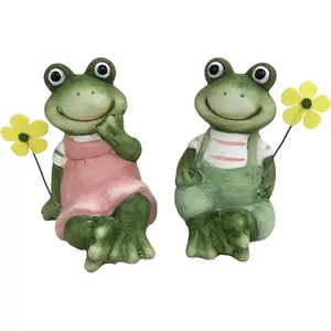 Kerámia dekor béka Fiú+Lány Ülő 2S 8,8Cm