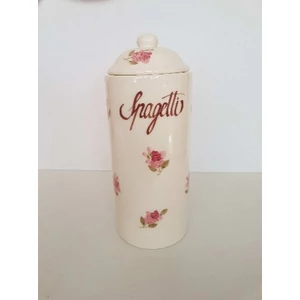 Spagettitartó kerámia 12x30cm Violin rózsás, kézzel festett kézzel festett