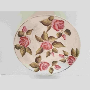 Kerámia tál 31x5cm Domború mintás virágos bordó kézzel festett