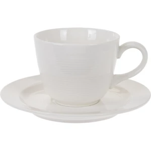 Porcelán csésze+alj 235ml Fehér csésze:7x8,5cm, tál:1,5x15,5cm