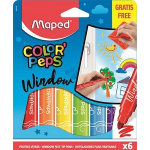 Ablakfilc 6 Maped ColorPeps Creativ 6színű készlet ablakmarker - Írószerek MAPED 844820 krétamarker