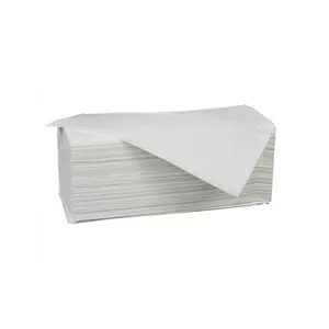 Kéztörlő 2rétegű V hajtogatású száraz papír törlőkendő 150 lap/csomag Bluering fehér