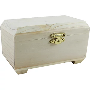Fa Kincses láda lapos tetejű 15x9x9cm tömör fa