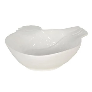 Kínálótál Porcelán kakasos 23x26x7cm, fehér
