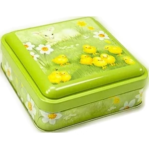 Konyhai fém díszdoboz Chicks Garden 105x105x33mm