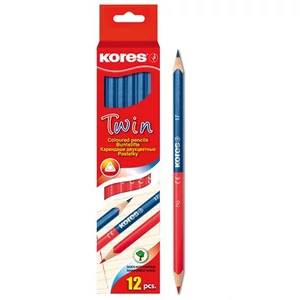 Postairon piros-kék Kores Twin háromszögletű vékony Írószerek KORES 94871