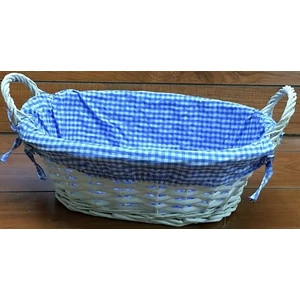 Kosár füles fonott ovális, béléssel 36x25cm