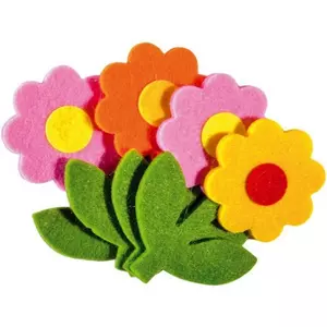 Kreatív dekoráció Junior filc virágok, 4db/csomag Tavaszi, húsvéti dekor
