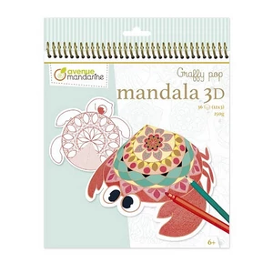 Kreatív színező spirálos Avenue Mandarine Graffy Pop Mandala 3D, spirálos, Tengeri állatok GY094C