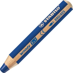 Színes ceruza 10 Stabilo Woody 3in1 vastag kerek ultramarin Írószerek STABILO 880/405