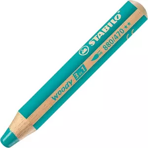 Színes ceruza 10 Stabilo Woody 3in1 vastag kerek türkiz Írószerek STABILO 880/470