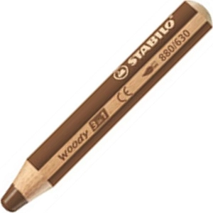 Színes ceruza 10 Stabilo Woody 3in1 vastag kerek barna Írószerek STABILO 880/630