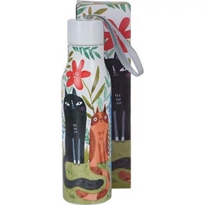 Kulacs duplafalú 500ml Rozsdamentes acél hőtartó útipalack Garden Felines