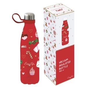 Kulacs duplafalú 500ml rozsdamentes acél hőtartó útipalack Christmas Twist