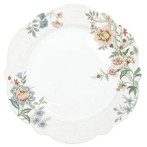 Tányér lapos porcelán 26cm, Zen Garden White lapostányér kézzel festett