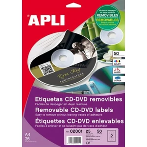 Etikett Apli CD/DVD A4 LCA2000