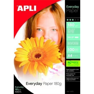 Fotópapír A4 180g Apli Everyday fényes tintasugaras Ref.11475