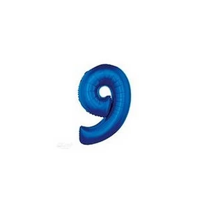 Paty lufi fólia '9' 40inch 102cm , Blue XL number balloon Fólia Léggömb+hélium