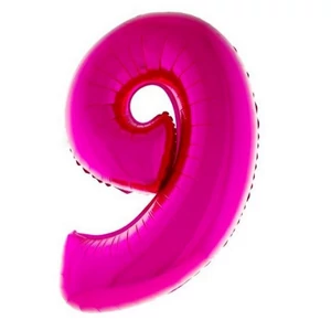 Paty lufi fólia '9' 40inch 102cm , Pink XL number balloon Fólia Léggömb+hélium