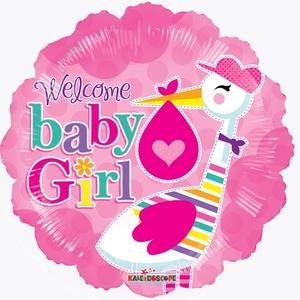 lufi gömb 18' Baby Girl rózsaszín fólia léggömb 45cm