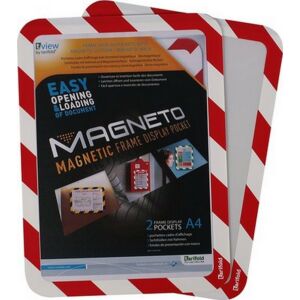 Mágneses tasak A4 TARIFOLD mágneses háttal, Magneto Safety piros-fehér