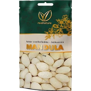 Mandula 75 g REAL NATURE kókuszos-fehércsokoládés