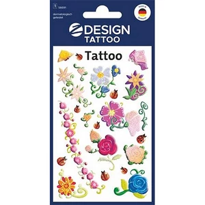 Matrica tetoválás 1 ív 76x120 mm AVERY ZWECKFORM Z-Design No.56691" színes virágok