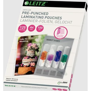 Meleglamináló fólia Leitz 125 mikron, A4, fényes, lefűzhető Irodatechnika