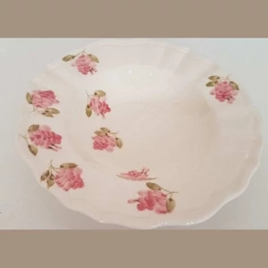 Tányér mély porcelán 24x5cm rózsás kézzel festett