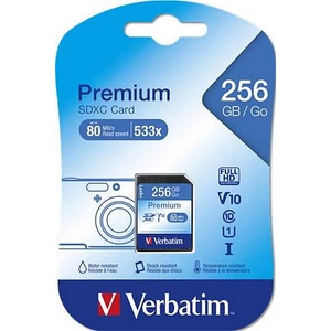 Memóriakártya SDXC 256GB VERBATIM Premium 45/10MB/s Adattárolók VERBATIM 44026