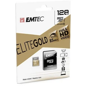 Memóriakártya microSDXC 128GB UHS-I/U1 85/20 MB/s adapter EMTEC Elite Gold