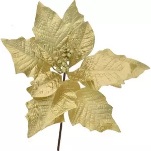 Mikulásvirág textil 21' betűzős, 12cm arany