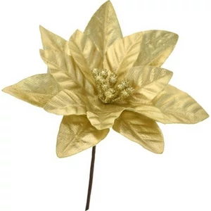 Mikulásvirág textil 21' betűzős, 16cm arany