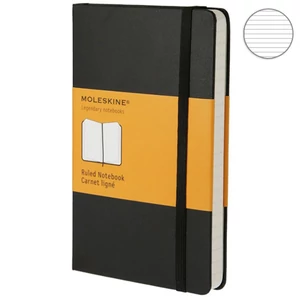 Moleskine Notesz fekete QP060F L vonalas kemény fedeles Notesz jegyzet